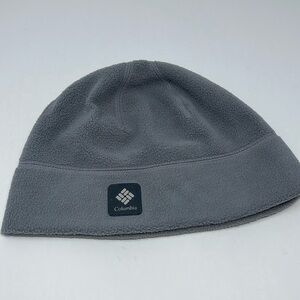 COLUMBIA: Gray, Beanie Hat. Logo patch front. Unisex